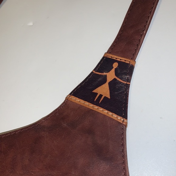 Vintage Brown Leather Boho Purse from India - Picture 6 of 11